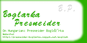 boglarka presneider business card